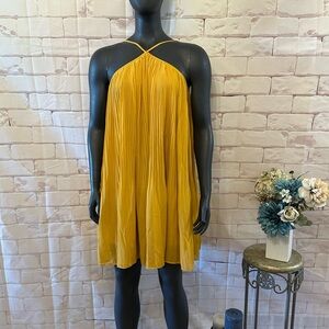 Yellow Pleated Dress